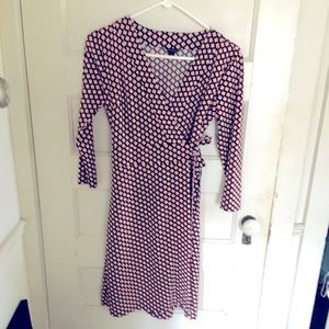 ANN TAYLOR Wrap Dress Print Polyester